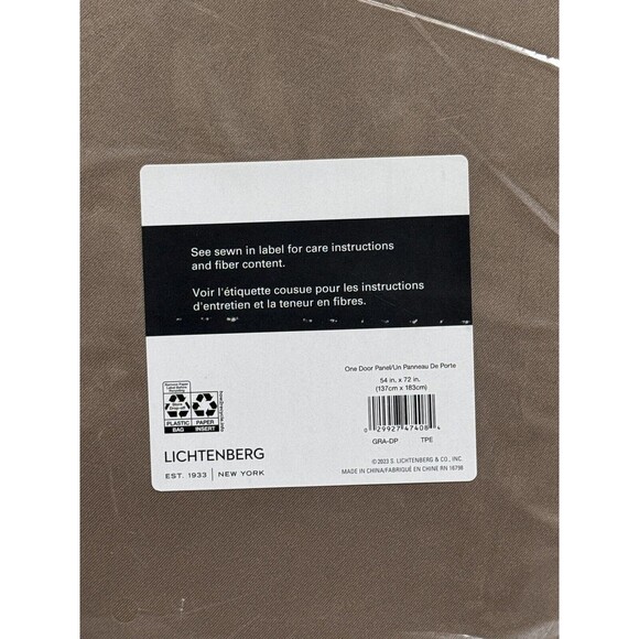 Barrow Energy Efficient Rod Pocket Door Curtain Panel, 54" x 72" Toupe Brown - Picture 6 of 6